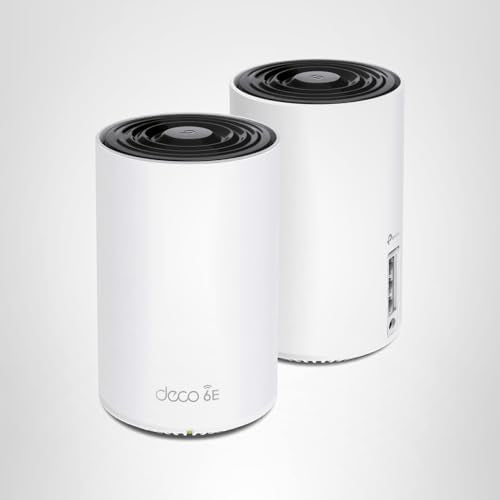 TP-Link Deco XE75 AXE5400 Tri-Band WiFi 6E Mesh System - Wi-Fi up to 7200 Sq.Ft, Engadget Rated Best Mesh for Most People, Replaces WiFi Router and Extender, AI-Driven Mesh New 6GHz Band, 3-Pack