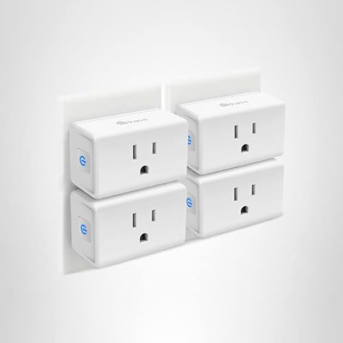 Kasa Smart Plug Mini 15A, Apple HomeKit Supported, Smart Outlet Works with Siri, Alexa & Google Home, UL Certified, App Control, Scheduling, Timer, 2.4G WiFi Only, 4 Count (Pack of 1) (EP25P4), White