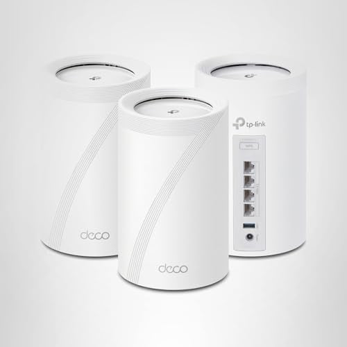 TP-Link Deco XE75 AXE5400 Tri-Band WiFi 6E Mesh System - Wi-Fi up to 7200 Sq.Ft, Engadget Rated Best Mesh for Most People, Replaces WiFi Router and Extender, AI-Driven Mesh New 6GHz Band, 3-Pack