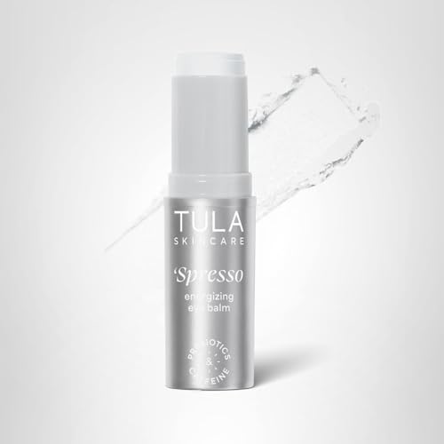 TULA Skin Care Spresso Energizing Eye Balm - Energizing & Hydrating Caffeine Under Eye Treatment for Dark Circles, Portable and Perfect to Use On-the-go, 0.35 oz.
