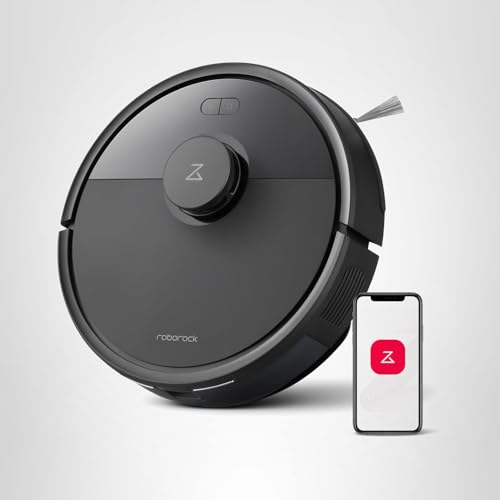 roborock Q5 Pro Robot Vacuum and Mop Combo, 5500Pa Powerful Suction, DuoRoller Brush, LiDAR Navigation, 3D Mapping, Robotic Cleaner for Dirt, Floors, Pet Hair, 240min Runtime, Smart No-Go Zone, Black