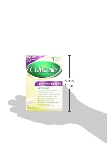 Culturelle Daily Probiotic Capsules For Men & Women, Most Clinically Studied Probiotic Strain, Digestive & Gut Health, Supports Occasional Diarrhea, Gas & Bloating, 1 Month Supply, 30 CT
