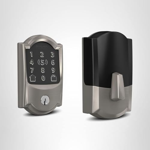 Schlage Encode Plus Smart Wi-Fi Lock for Front Door, Keyless Entry Deadbolt, Unlock with Apple Watch, Built-in WiFi and App Control, Easy Install, Alexa & Apple HomeKit Compatible, Satin Nickel