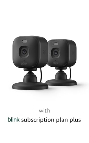 Blink Mini 2K+ (newest model) – Plug-in Home & Pet Indoor Security Camera with 2K video resolution, night vision, enhanced audio, motion detection – 2 cameras (Black)