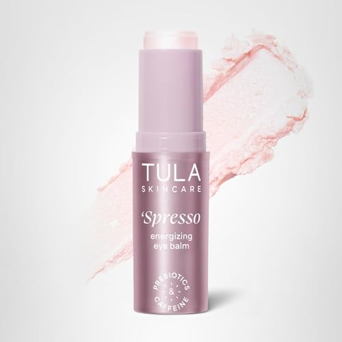 TULA Skin Care Spresso Energizing Eye Balm - Energizing & Hydrating Caffeine Under Eye Treatment for Dark Circles, Portable and Perfect to Use On-the-go, 0.35 oz.