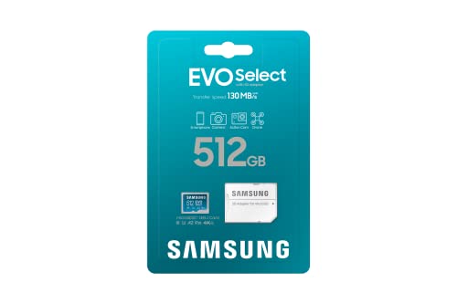 SAMSUNG EVO Select Micro SD-Memory-Card + Adapter, 128GB microSDXC 130MB/s Full HD & 4K UHD, UHS-I, U3, A2, V30, Expanded Storage for Android Smartphones, Tablets, Nintendo-Switch (MB-ME128KA/AM)