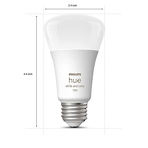 Philips Hue Smart Light Bulbs Starter Kit, Includes (1) Bridge, (2) 60W A19 Bulbs, White and Color Ambiance LED Color Changing Lights, 800LM, E26, Control with App or Voice Assistant