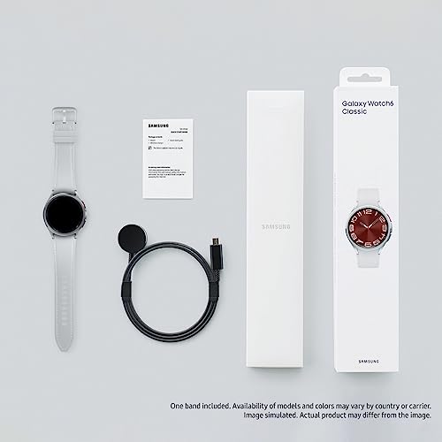 Samsung Galaxy Watch 6 Classic 43mm Bluetooth Smartwatch, Rotating Bezel, Fitness Tracker, Personalized HR Zones, Advanced Sleep Coaching, Heart Monitor, BIA Sensor, Health Insights, US Version, Black