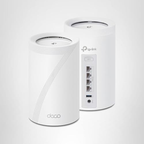 TP-Link Deco XE75 AXE5400 Tri-Band WiFi 6E Mesh System - Wi-Fi up to 7200 Sq.Ft, Engadget Rated Best Mesh for Most People, Replaces WiFi Router and Extender, AI-Driven Mesh New 6GHz Band, 3-Pack