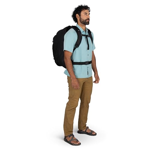 Osprey Farpoint 40L Men's Travel Backpack - Carry On Bag with Laptop Sleeve and Toiletry Pocket, Black