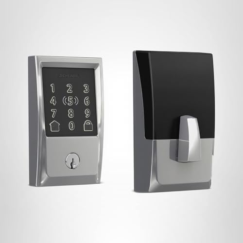 Schlage Encode Plus Smart Wi-Fi Lock for Front Door, Keyless Entry Deadbolt, Unlock with Apple Watch, Built-in WiFi and App Control, Easy Install, Alexa & Apple HomeKit Compatible, Satin Nickel
