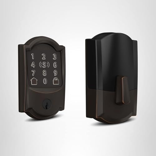 Schlage Encode Plus Smart Wi-Fi Lock for Front Door, Keyless Entry Deadbolt, Unlock with Apple Watch, Built-in WiFi and App Control, Easy Install, Alexa & Apple HomeKit Compatible, Satin Nickel
