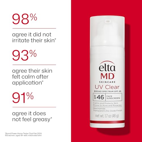 EltaMD UV Clear Tinted Face Sunscreen SPF 46, Oil Free Sunscreen for Sensitive Skin with Zinc Oxide, Dermatologist Recommended