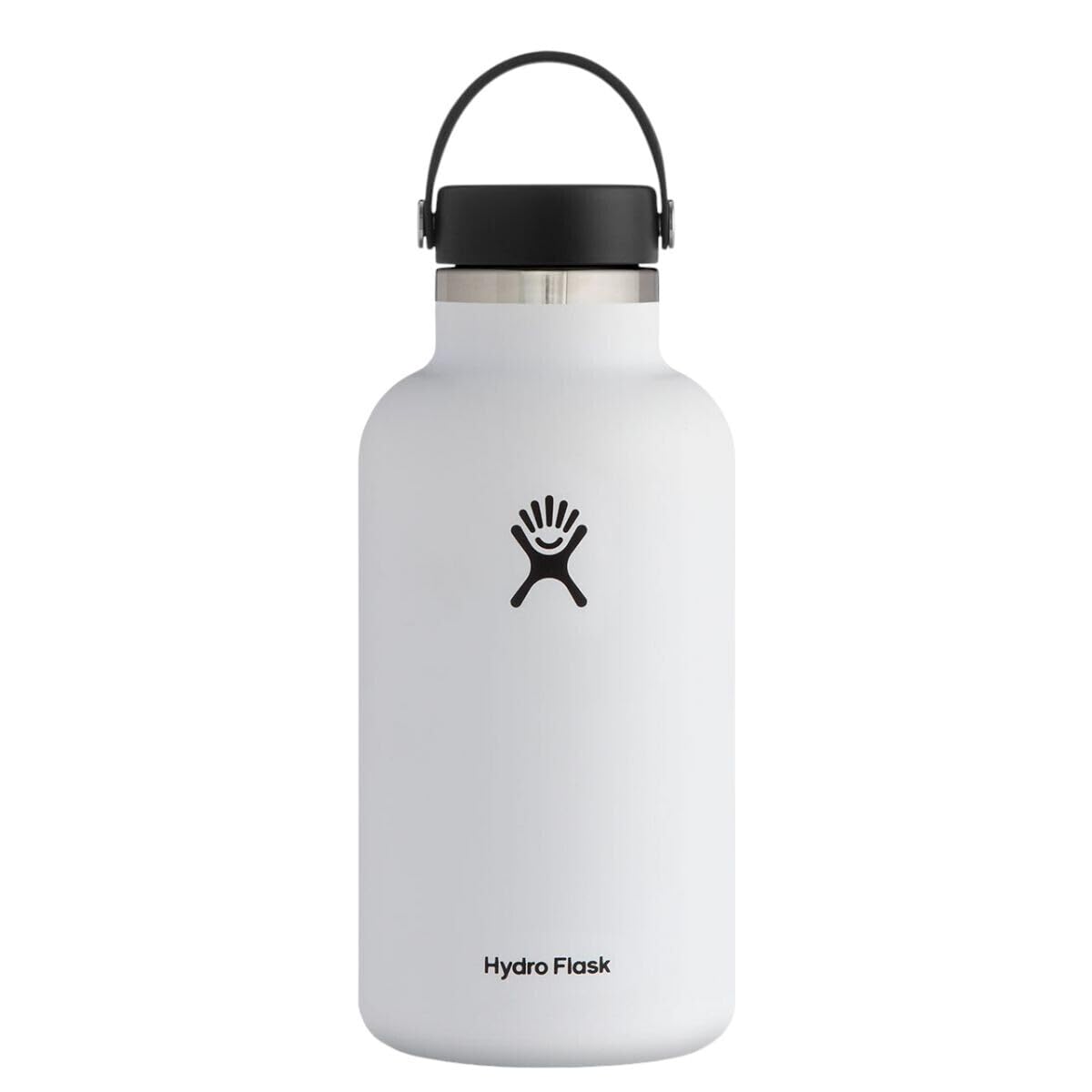 Hydro Flask Water Bottle - Insulated Stainless Steel - Wide Mouth Flex Lid, Non Spill, Leakproof and Refillable in 32 Oz White