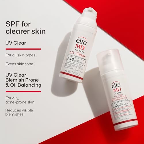 EltaMD UV Clear Tinted Face Sunscreen SPF 46, Oil Free Sunscreen for Sensitive Skin with Zinc Oxide, Dermatologist Recommended