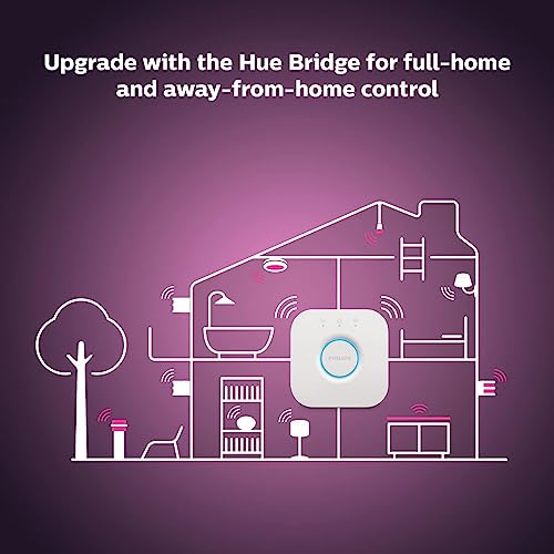 Philips Hue Smart Light Bulbs Starter Kit, Includes (1) Bridge, (2) 60W A19 Bulbs, White and Color Ambiance LED Color Changing Lights, 800LM, E26, Control with App or Voice Assistant