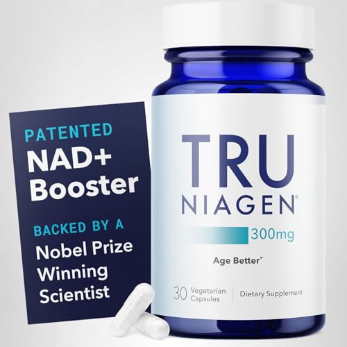 TRU NIAGEN Patented NAD Supplement for Brain Function, Anti Aging & Cell Regeneration, 300mg Niagen, 30 Servings | Supports Cellular Energy, Muscle | Nicotinamide Riboside (NR) Take 1 Daily | 1 Bottle