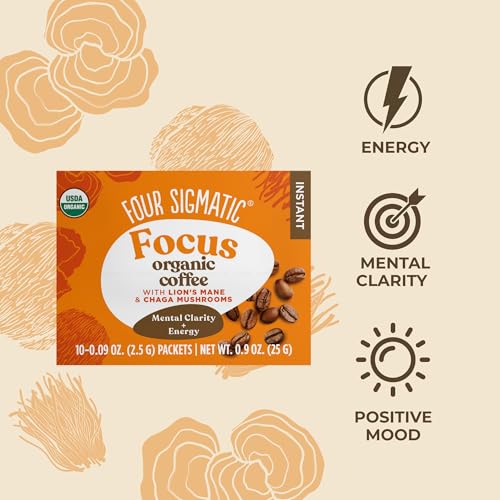 Four Sigmatic Original Mushroom Coffee | High Dose Lion's Mane, Chaga, Turkey Tail, Cordyceps and Reishi | Energy, Focus & Immune Support | 30 Servings
