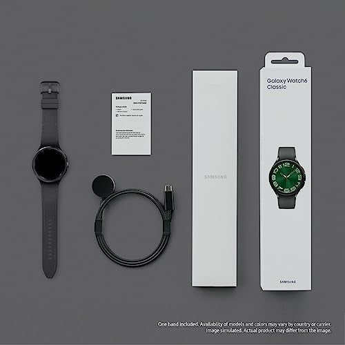 Samsung Galaxy Watch 6 Classic 43mm Bluetooth Smartwatch, Rotating Bezel, Fitness Tracker, Personalized HR Zones, Advanced Sleep Coaching, Heart Monitor, BIA Sensor, Health Insights, US Version, Black