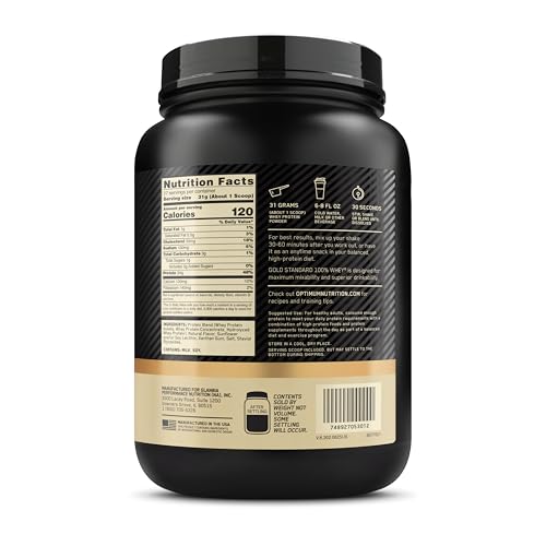 Optimum Nutrition Gold Standard 100% Whey Protein Powder, Double Rich Chocolate, 5 Pound (Packaging May Vary)