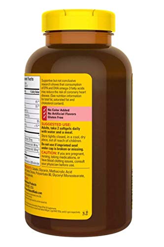 Nature Made Fish Oil Omega 3 Supplements, 1200 mg Softgels, Omega 3 Fish Oil for Healthy Heart Support, 230 Softgels, 115 Day Supply