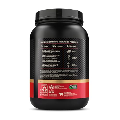 Optimum Nutrition Gold Standard 100% Whey Protein Powder, Double Rich Chocolate, 5 Pound (Packaging May Vary)