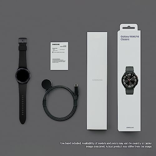 Samsung Galaxy Watch 6 Classic 43mm Bluetooth Smartwatch, Rotating Bezel, Fitness Tracker, Personalized HR Zones, Advanced Sleep Coaching, Heart Monitor, BIA Sensor, Health Insights, US Version, Black