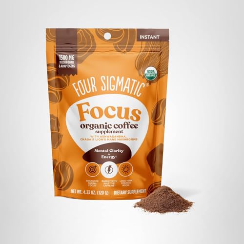 Four Sigmatic Original Mushroom Coffee | High Dose Lion's Mane, Chaga, Turkey Tail, Cordyceps and Reishi | Energy, Focus & Immune Support | 30 Servings
