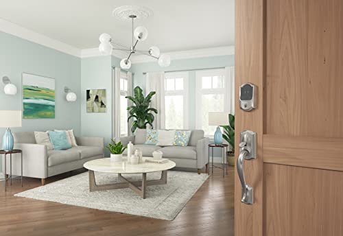 Schlage Encode Plus Smart Wi-Fi Lock for Front Door, Keyless Entry Deadbolt, Unlock with Apple Watch, Built-in WiFi and App Control, Easy Install, Alexa & Apple HomeKit Compatible, Satin Nickel