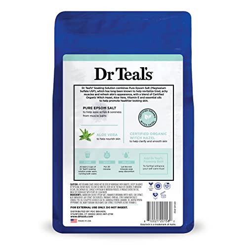 Dr Teal's Epsom Salt Bath Soaking Solution, Eucalyptus and Lavender, 2 Count, 3lb Bags - 6lbs Total