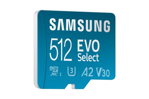 SAMSUNG EVO Select Micro SD-Memory-Card + Adapter, 128GB microSDXC 130MB/s Full HD & 4K UHD, UHS-I, U3, A2, V30, Expanded Storage for Android Smartphones, Tablets, Nintendo-Switch (MB-ME128KA/AM)