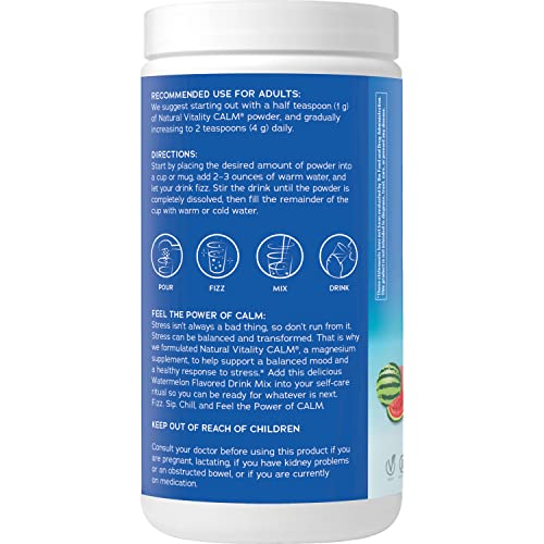 Natural Vitality Calm, Magnesium Citrate Supplement, Anti-Stress Drink Mix Powder, Gluten Free, Vegan, & Non-GMO, Orange, 16 oz