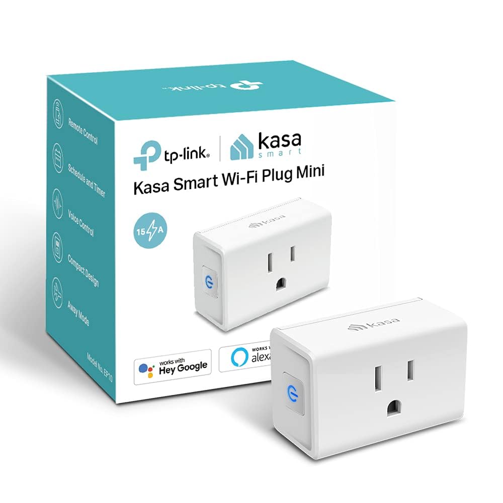 Kasa Smart Plug Mini 15A, Apple HomeKit Supported, Smart Outlet Works with Siri, Alexa & Google Home, UL Certified, App Control, Scheduling, Timer, 2.4G WiFi Only, 4 Count (Pack of 1) (EP25P4), White