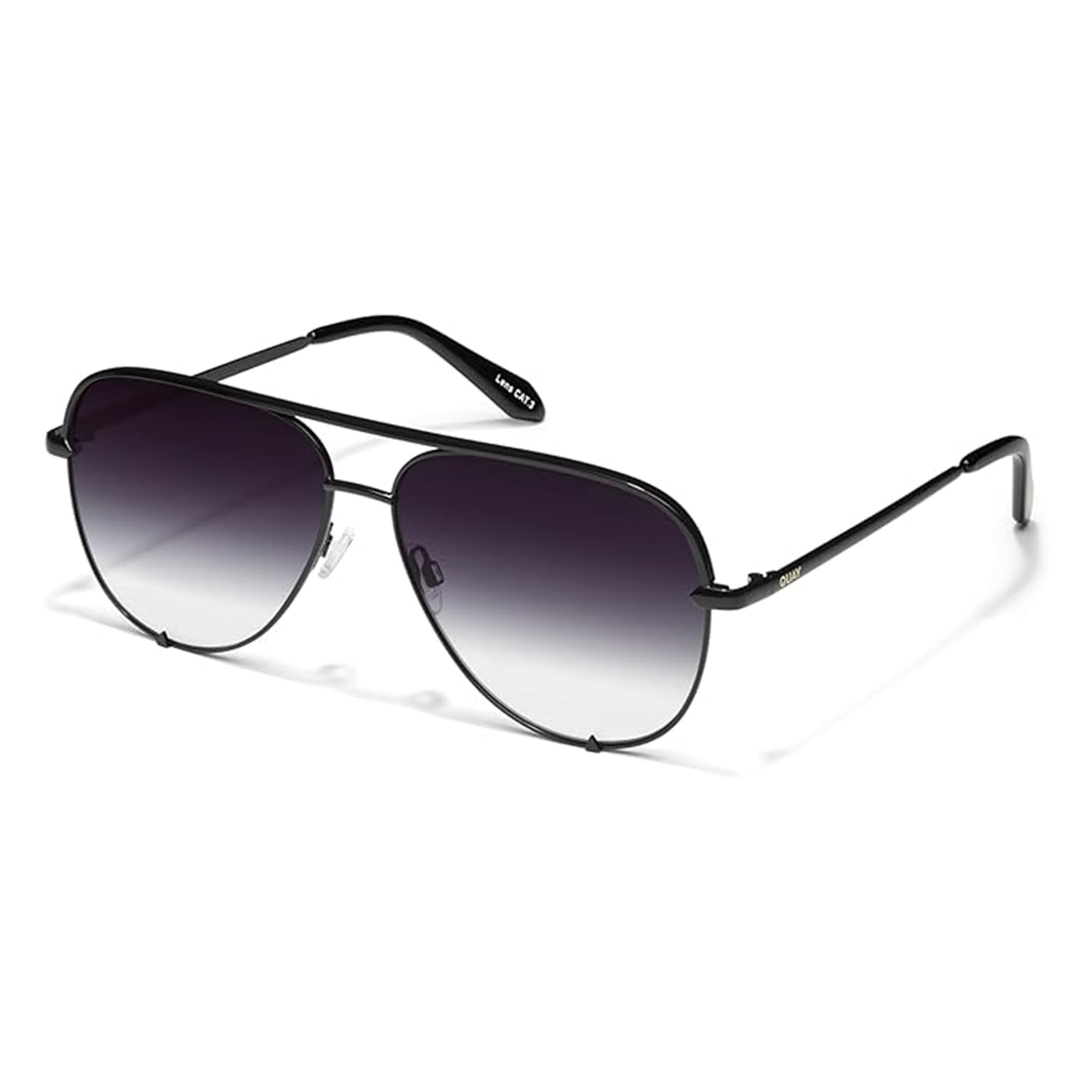 QUAY High Key Polarized Aviator Sunglasses, Oversized, Stylish Sunglasses with UV Protection, Unisex Aviators for Men & Women