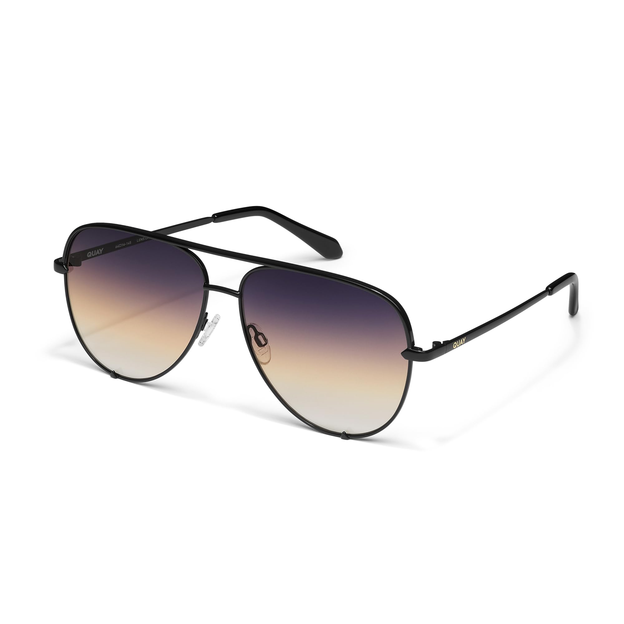 QUAY High Key Polarized Aviator Sunglasses, Oversized, Stylish Sunglasses with UV Protection, Unisex Aviators for Men & Women