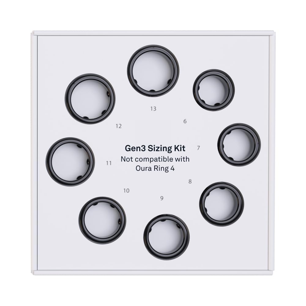 Oura Ring Gen3 Horizon - Black - Size 10 - Smart Ring - Size First with Oura Ring Gen3 Sizing Kit - Sleep Tracking Wearable - Heart Rate - Fitness Tracker - 5-7 Days Battery Life