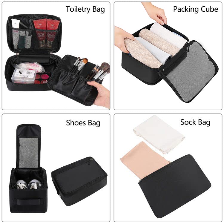 BAGAIL 8 Set Packing Cubes Luggage Packing Organizers for Travel Accessories-Cream