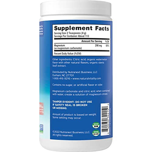 Natural Vitality Calm, Magnesium Citrate Supplement, Anti-Stress Drink Mix Powder, Gluten Free, Vegan, & Non-GMO, Orange, 16 oz