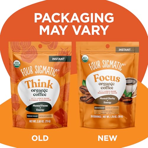 Four Sigmatic Original Mushroom Coffee | High Dose Lion's Mane, Chaga, Turkey Tail, Cordyceps and Reishi | Energy, Focus & Immune Support | 30 Servings