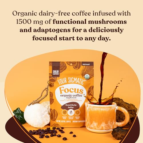 Four Sigmatic Original Mushroom Coffee | High Dose Lion's Mane, Chaga, Turkey Tail, Cordyceps and Reishi | Energy, Focus & Immune Support | 30 Servings