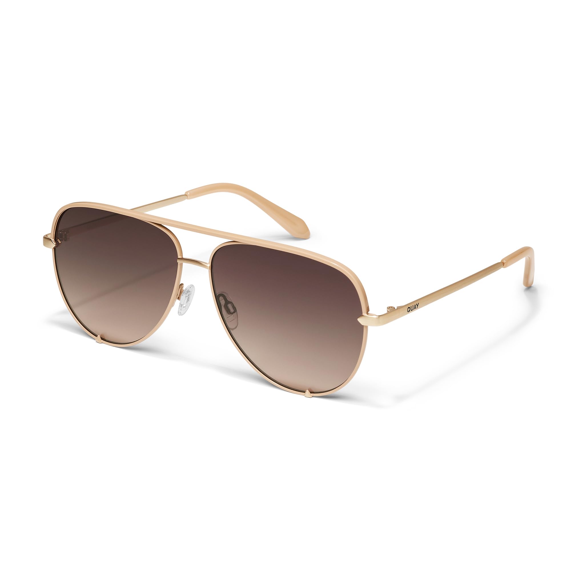 QUAY High Key Polarized Aviator Sunglasses, Oversized, Stylish Sunglasses with UV Protection, Unisex Aviators for Men & Women
