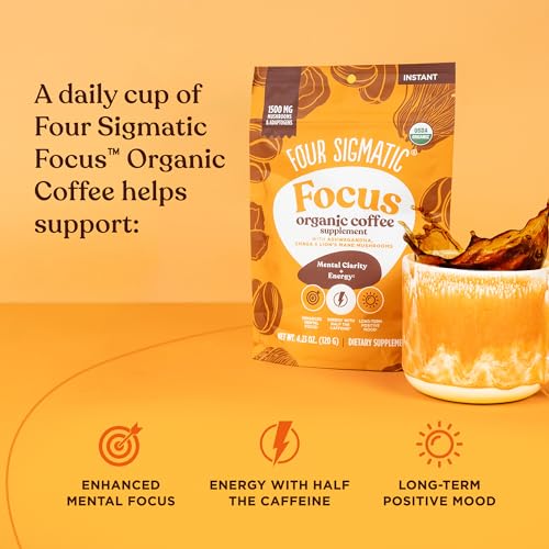 Four Sigmatic Original Mushroom Coffee | High Dose Lion's Mane, Chaga, Turkey Tail, Cordyceps and Reishi | Energy, Focus & Immune Support | 30 Servings