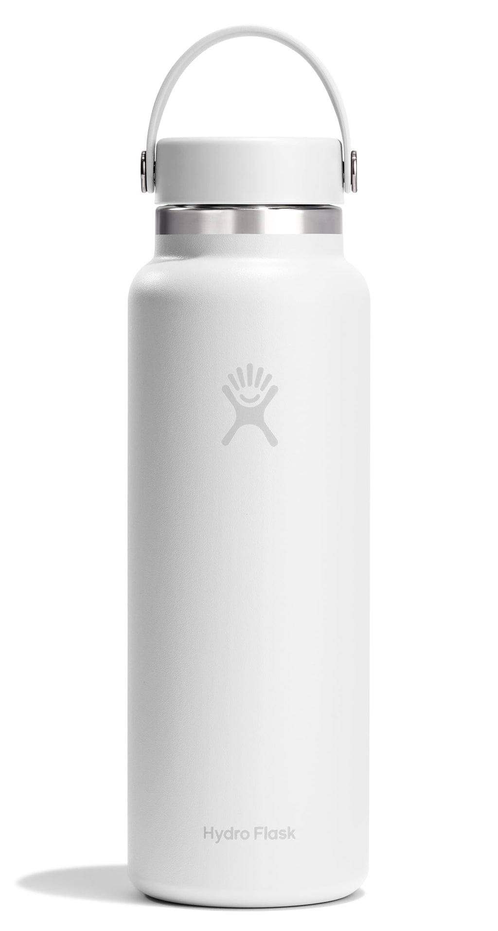 Hydro Flask Water Bottle - Insulated Stainless Steel - Wide Mouth Flex Lid, Non Spill, Leakproof and Refillable in 32 Oz White