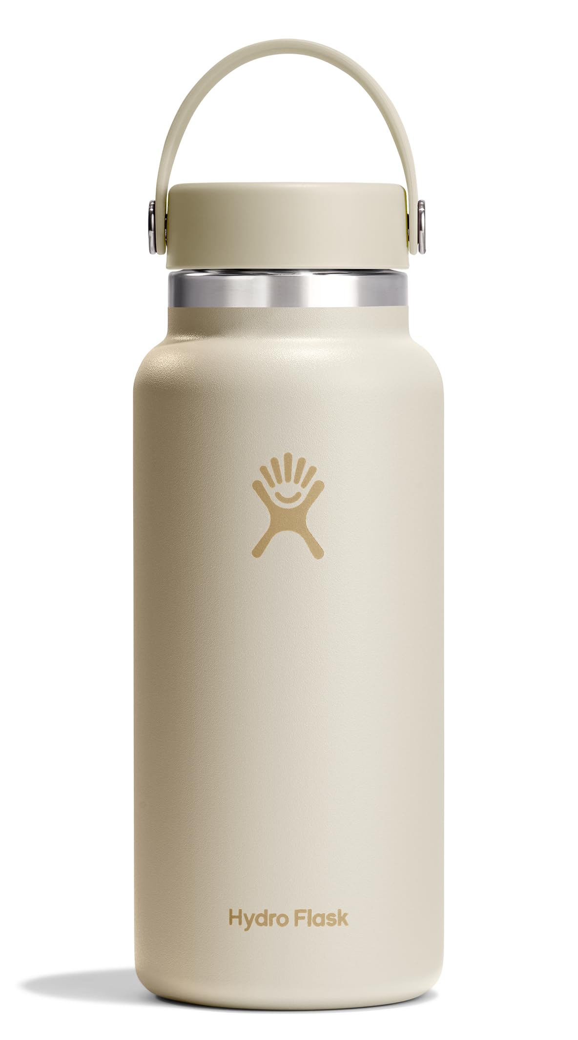 Hydro Flask Water Bottle - Insulated Stainless Steel - Wide Mouth Flex Lid, Non Spill, Leakproof and Refillable in 32 Oz White