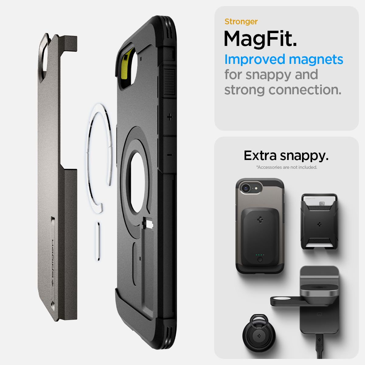 Spigen Tough Armor MagFit Designed for iPhone 15 Case (2023) [Kickstand] [Military-Grade Protection] Compatible with MagSafe - Black