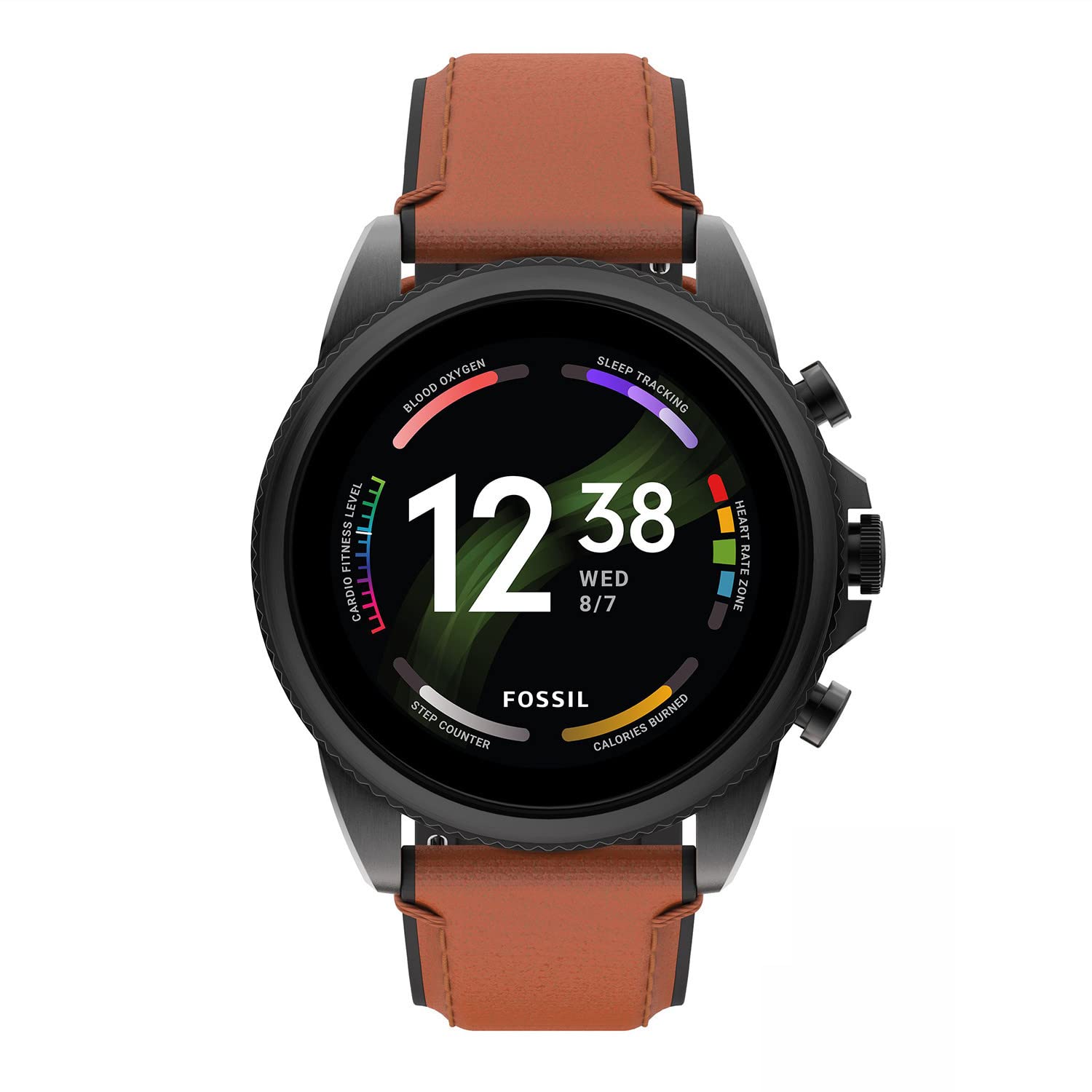 Fossil Men's Gen 6 44mm Stainless Steel and Silicone Touchscreen Smart Watch, Color: Black (Model: FTW4061V)