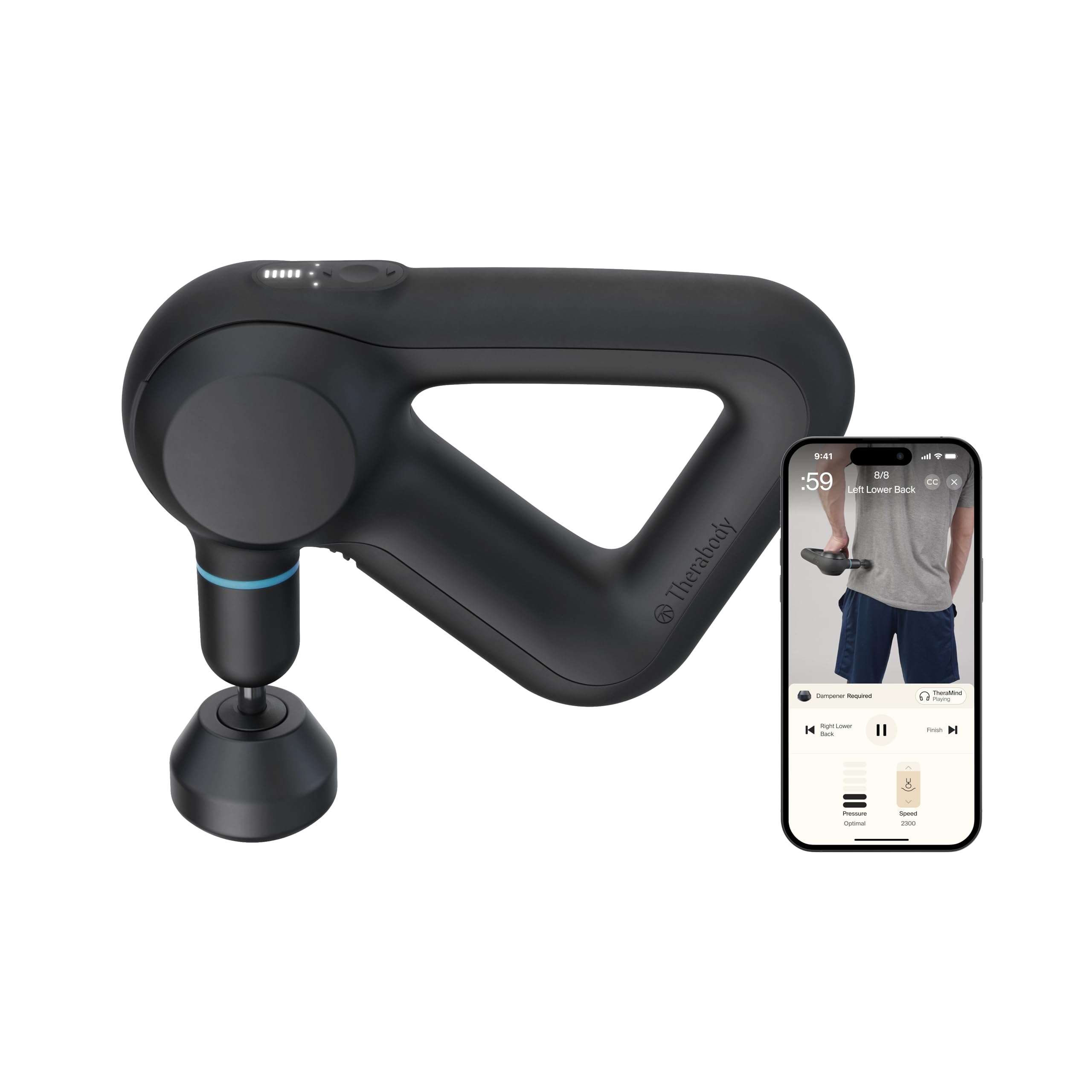 TheraGun Therabody Prime (5th Generation) - Deep Tissue Percussion Therapy Massage Gun - Bluetooth Enabled, Personal Massager for Pain Relief in Neck, Back, Leg, Shoulder and Body (Black)