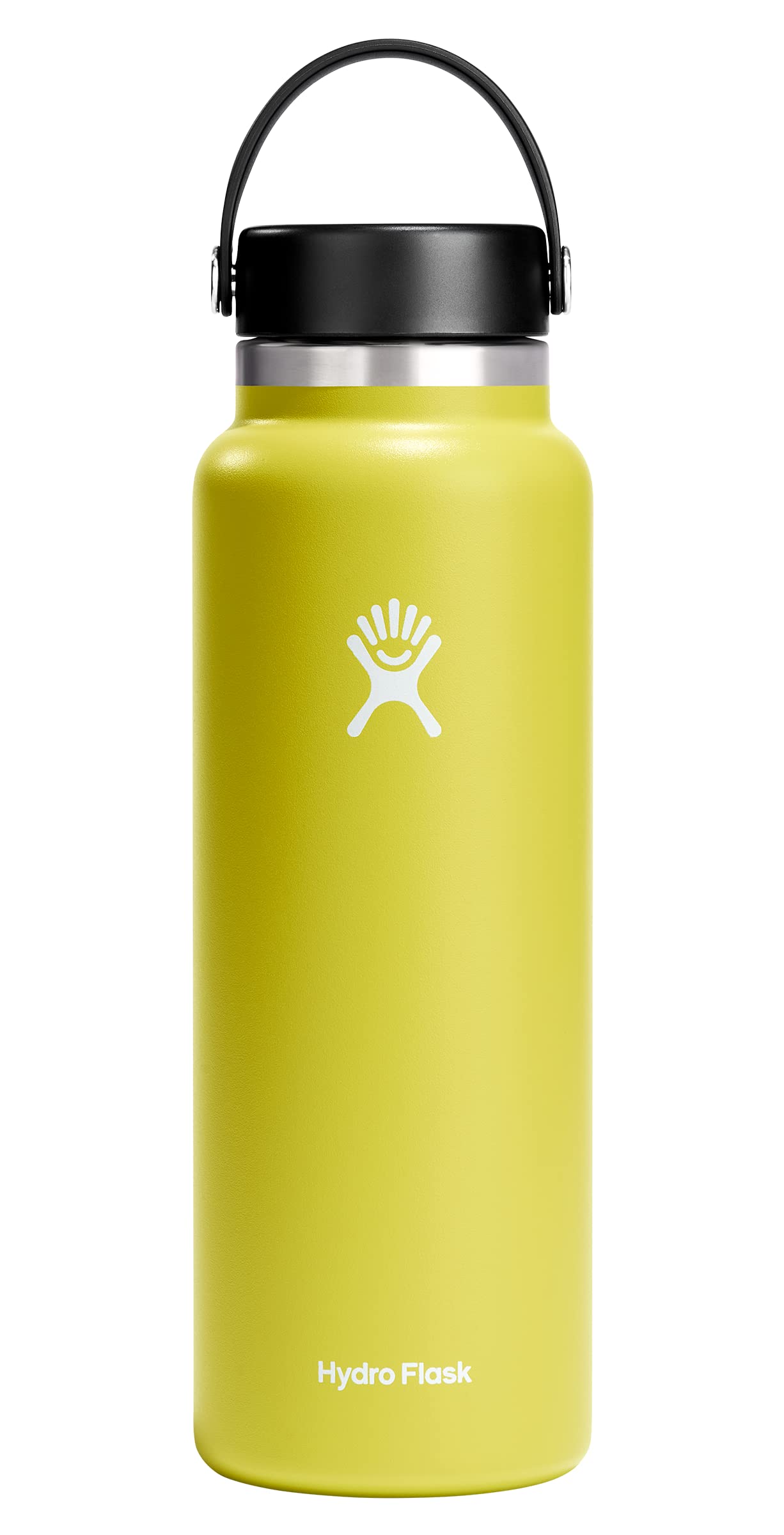 Hydro Flask Water Bottle - Insulated Stainless Steel - Wide Mouth Flex Lid, Non Spill, Leakproof and Refillable in 32 Oz White