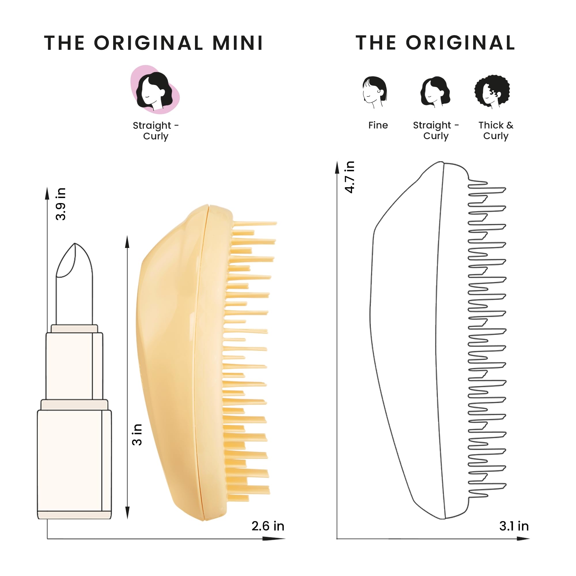 Tangle Teezer Original Detangler Brush, Dry & Wet Hairbrush for All Hair Types, Pink Fizz