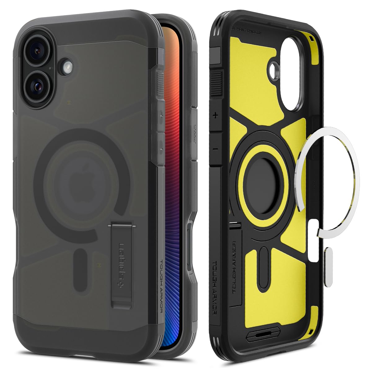 Spigen Tough Armor MagFit Designed for iPhone 15 Case (2023) [Kickstand] [Military-Grade Protection] Compatible with MagSafe - Black